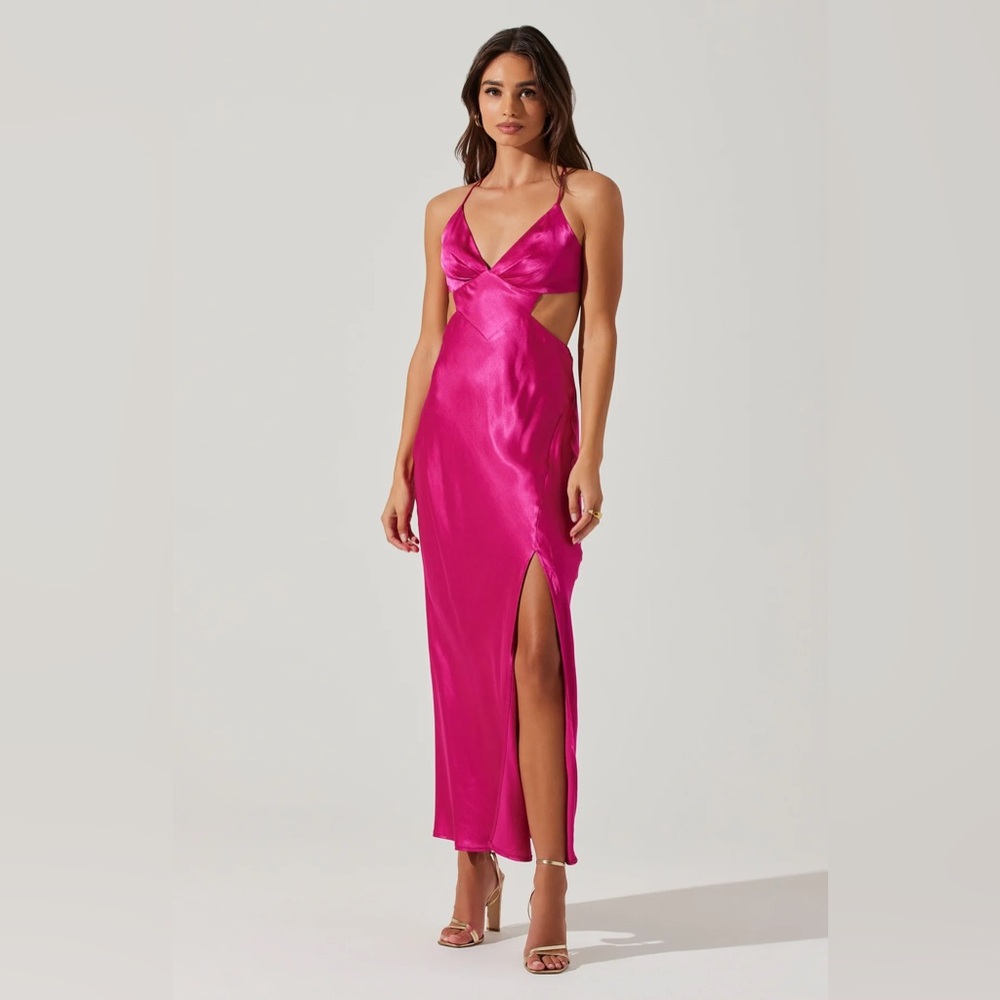 Fuschia Cut Out Midi Dress- ASTR The Label